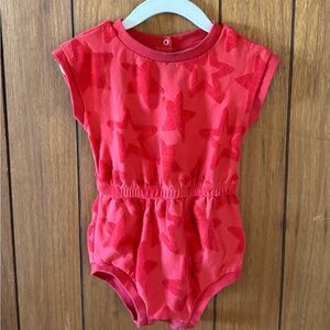 Cat & Jack Red Star Terry Cloth Kids Romper